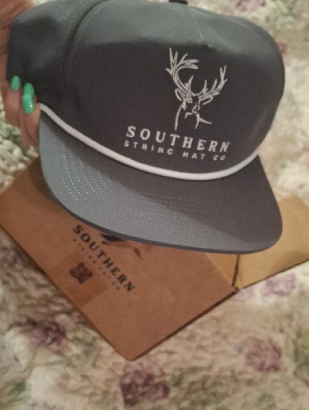 Southern String Hat Co. Gray Hat with White Rope Detail - Picture 8 of 11